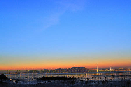 Sunset of coast