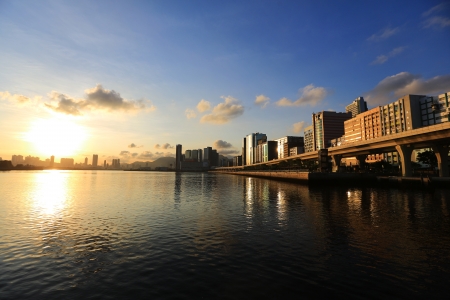 Panoramic Scene Of Hongkong Harbour のeditorial素材