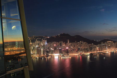 sunset of Coastline hong kong