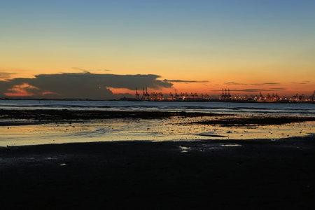 sunset of beach