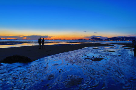sunset of beach