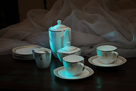 Teapot And Teacup Sitting