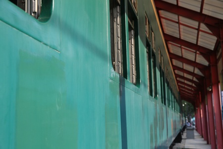 Old Locomotive Train In Green の写真素材