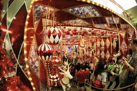 Tsim Sha Tsui,  christmas lightingのeditorial素材