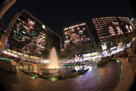 Tsim Sha Tsui,  christmas lightingのeditorial素材