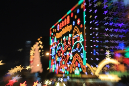 Defocused Blue Light Dots With Light Spotsのeditorial素材