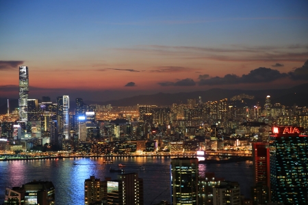 hong Kong City At Night kowloon sideのeditorial素材