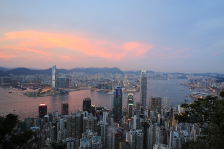 Hong Kong Night at the peakのeditorial素材
