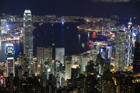 Hong Kong Night at the peakのeditorial素材