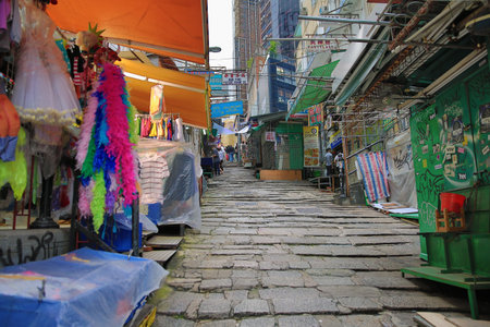 Stone Slabs , Pottinger Street, hong kongのeditorial素材
