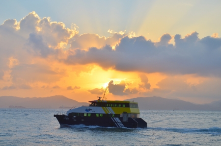 Victoria Harbor sunsetの写真素材