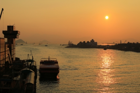 china ferry pier の写真素材