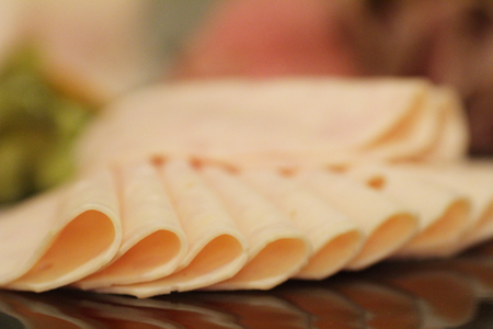 cold meats on plateの写真素材