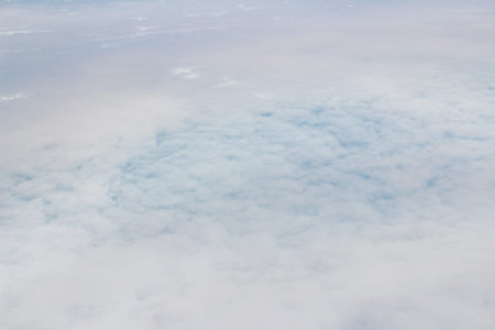 View of the clouds from the airplane in flight 