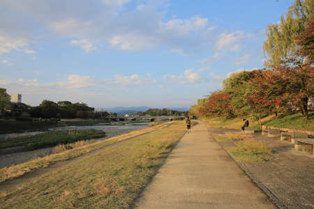 Kamo-gawa, Kyotoの写真素材