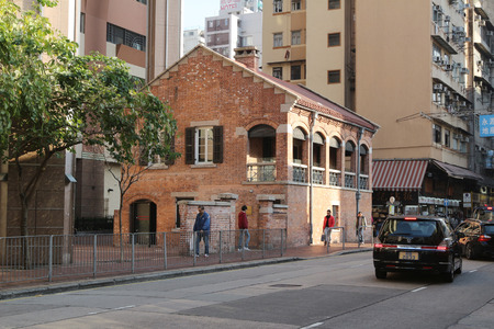 red brick Built Structure  at hong kongのeditorial素材