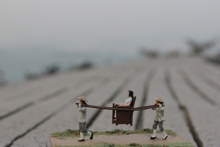 sedan chair figureの写真素材