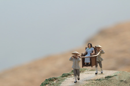 sedan chair figureの写真素材