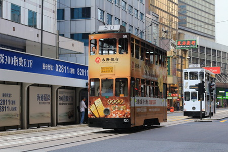city tram in Hong Kongのeditorial素材
