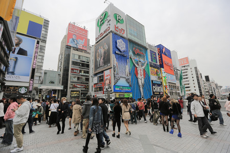 The famed advertisements of Dotonbori のeditorial素材