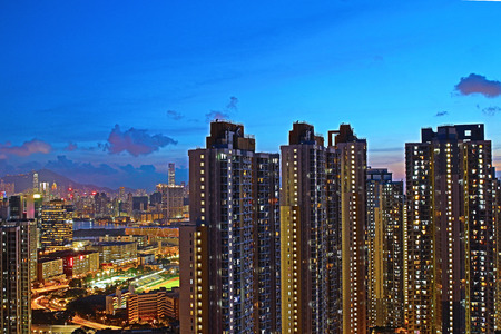 East of Kowloon side at nightのeditorial素材