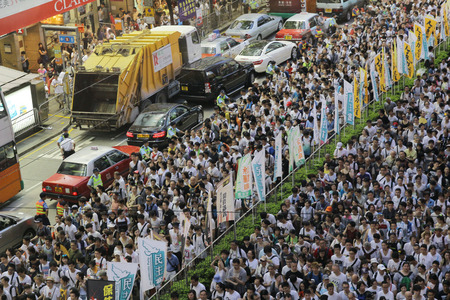 Hongkongers join the Anti-Government at 1 Julyのeditorial素材