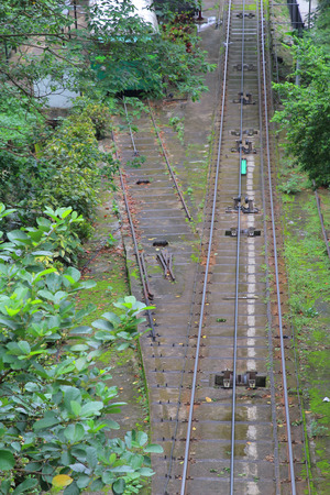 peak tram at hong kongの写真素材