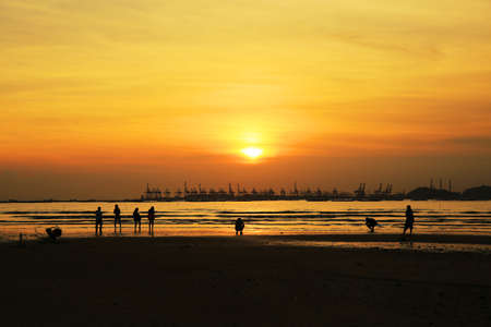 Magic Hour at Ha Pak Nai , Yuen Long, Hong Kongの写真素材