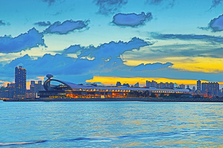 kai tak cruise terminalの写真素材