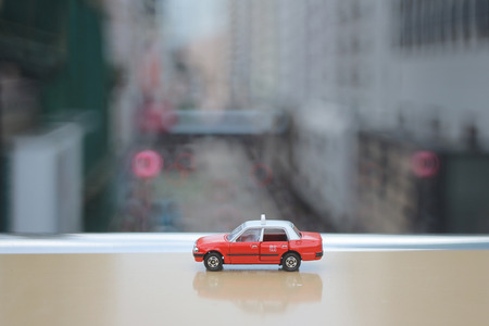 model of taxi at hong kongの写真素材