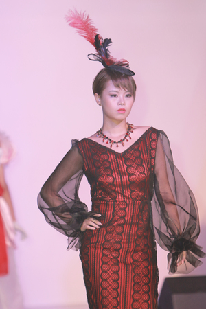 Female model at a fashion show on the runwayのeditorial素材