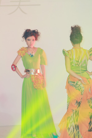 Female model at a fashion show on the runwayのeditorial素材