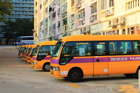 yellow school busのeditorial素材