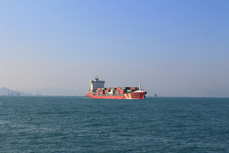 cargo ship is in portのeditorial素材