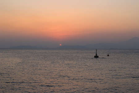 West Lamma Channel at sunsetの写真素材