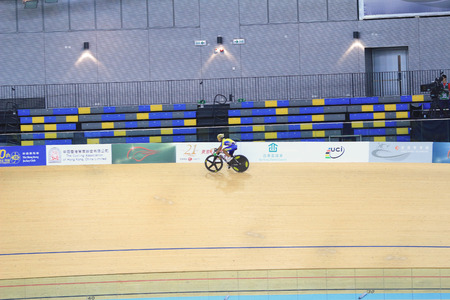 Indoor track cycling meeting at hong kongのeditorial素材