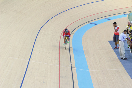 Indoor track cycling meeting at hong kongのeditorial素材