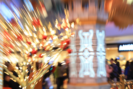 Festive Background With Natural Bokeh And Bright Golden Lightsの写真素材
