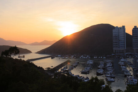 Typhoon shelter in Hong Kongの写真素材
