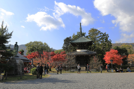 Temple in Kyoto, Japan during the fall seasonのeditorial素材