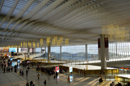 Hall of Terminal International Airport (Chek Lap Kok Airport)のeditorial素材
