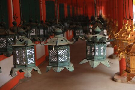 Bronze lanterns in naraの写真素材