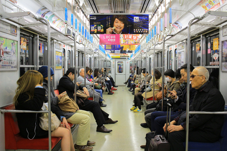 Passenger in osaka Subway, japanのeditorial素材