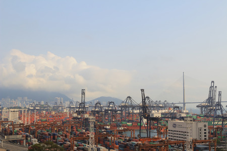 Hong Kong Kwai Chung Container Terminalのeditorial素材