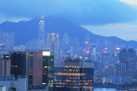 Kowloon residential building at night