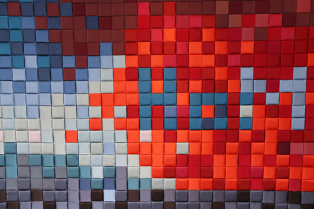 the  Fun and very colorful series of squares or pixels
