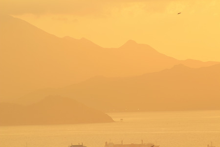The sunset of city view at hong kongの写真素材