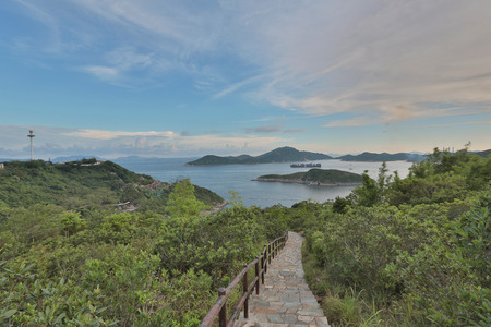 The Nam Long Shan in the Southern District of Hong Kong, China.の写真素材