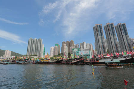 the Aberdeen typhoon shelter hong kongのeditorial素材