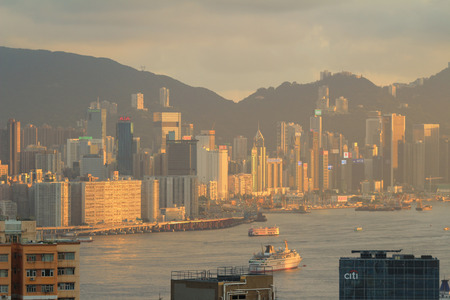 the urban of sunset hong kong